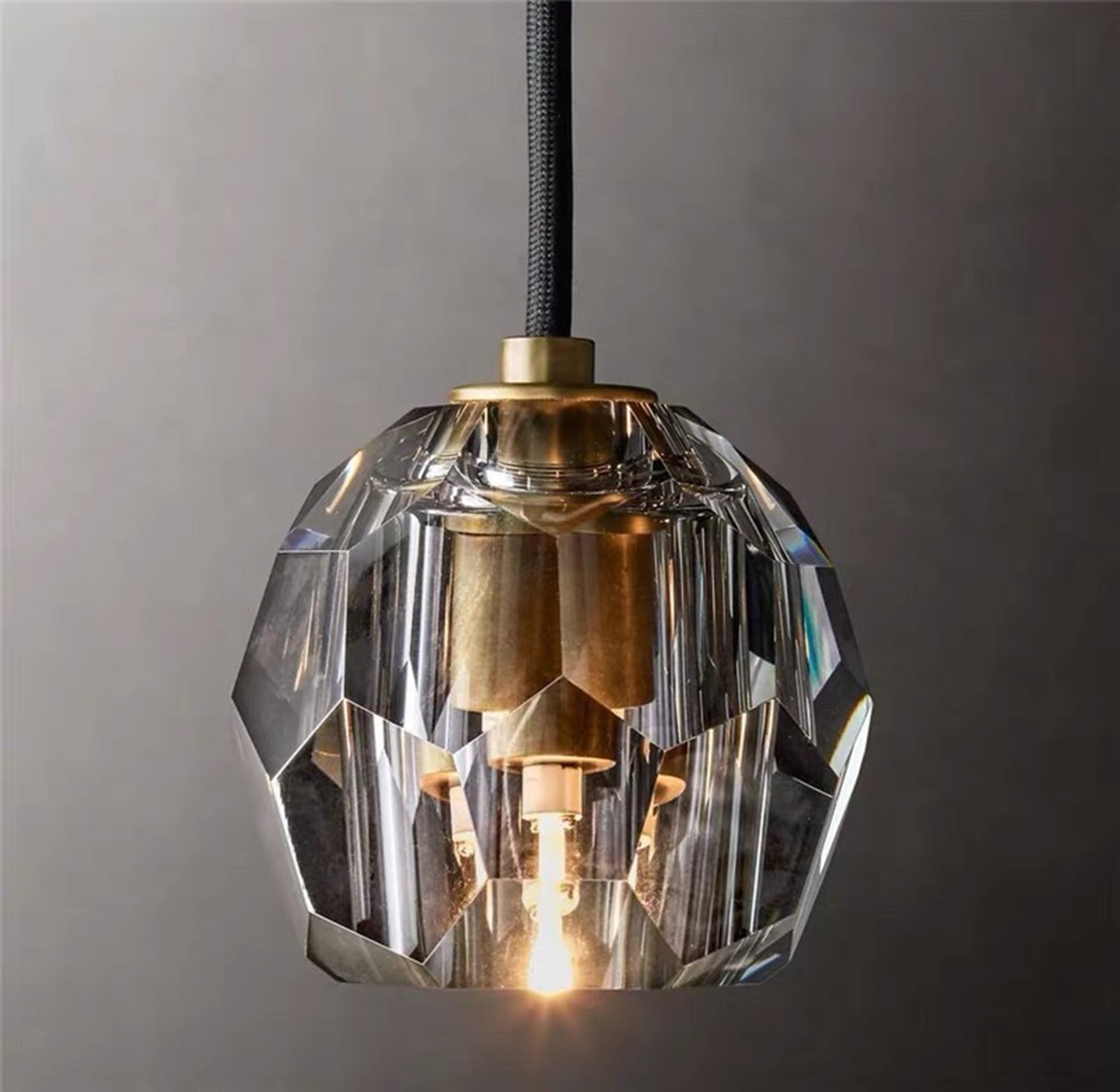 Boule dee Cristal Clear Smoke Glass Round Cluster Chandelier