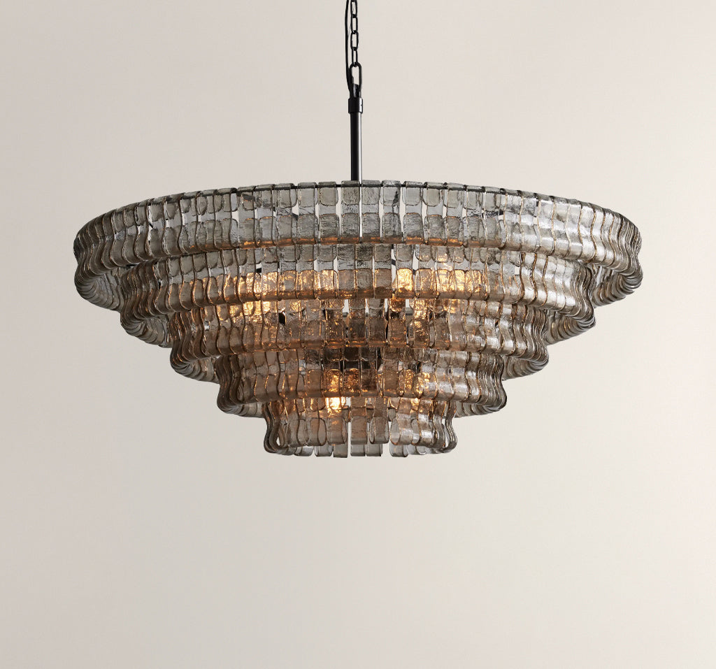 Ghiaccio Smoke Class Round Chandelier 24"36"48"60"