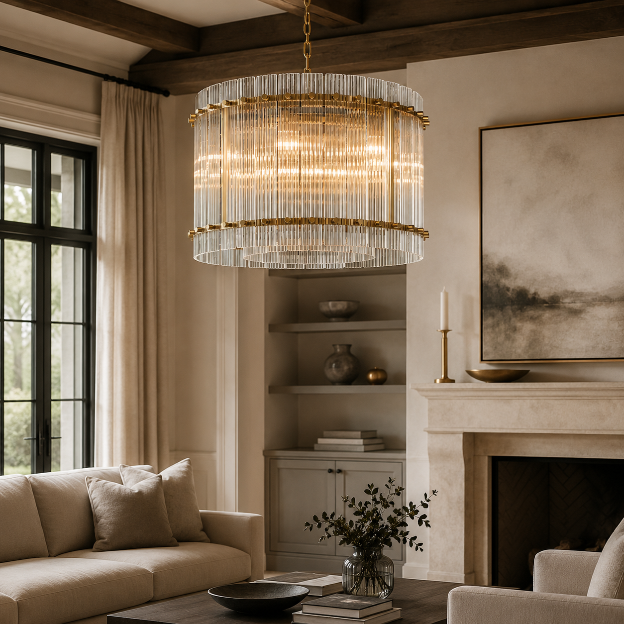 Sanish Marco Glass Round Chandelier