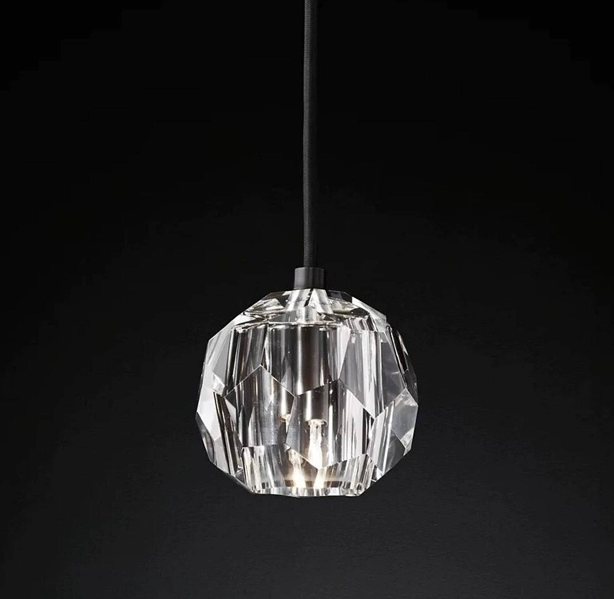 Boule dee Cristal Clear Smoke Glass Round Cluster Chandelier