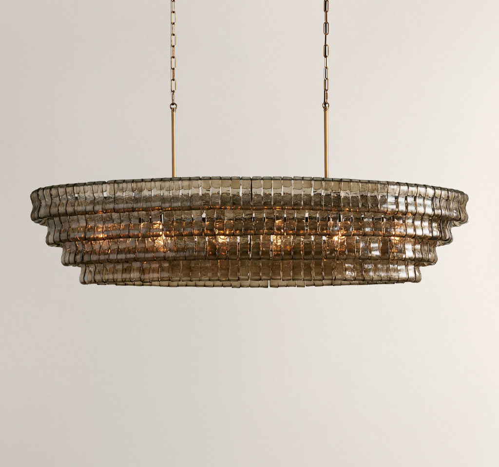 Ghiaccio Smoke Class Oval Chandelier 54"/ 65"