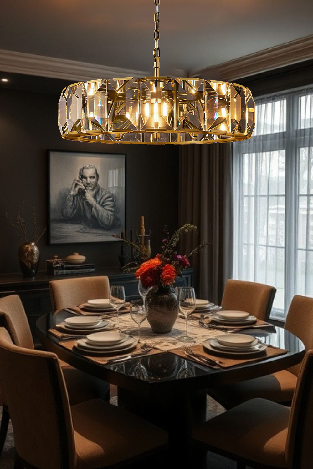 Harlowa Crystal Round Chandelier