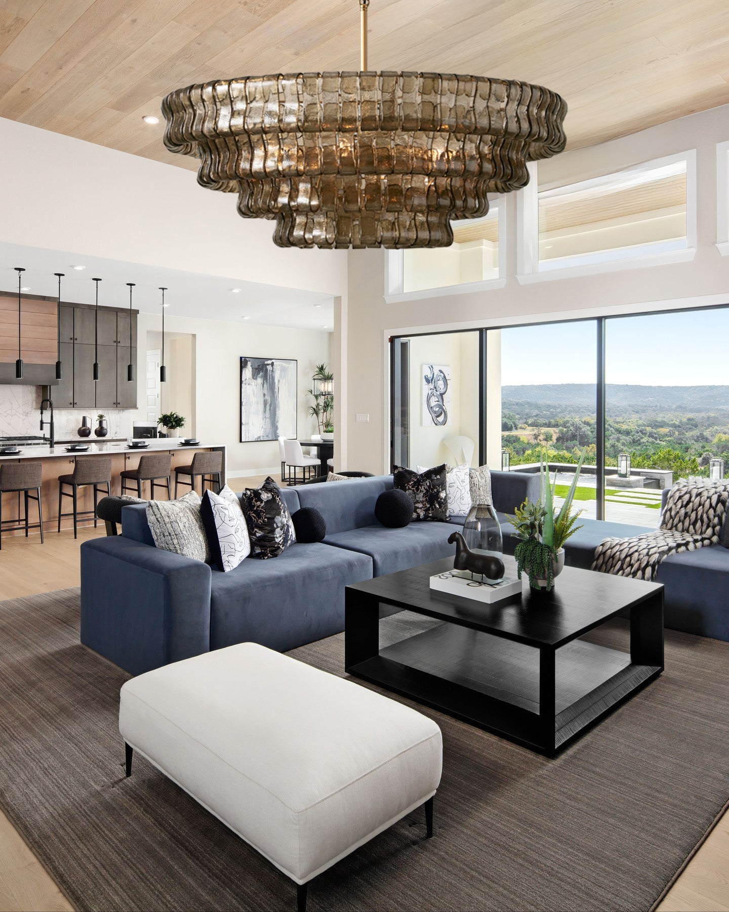 Ghiaccio Smoke Class Round Chandelier 24"36"48"60"