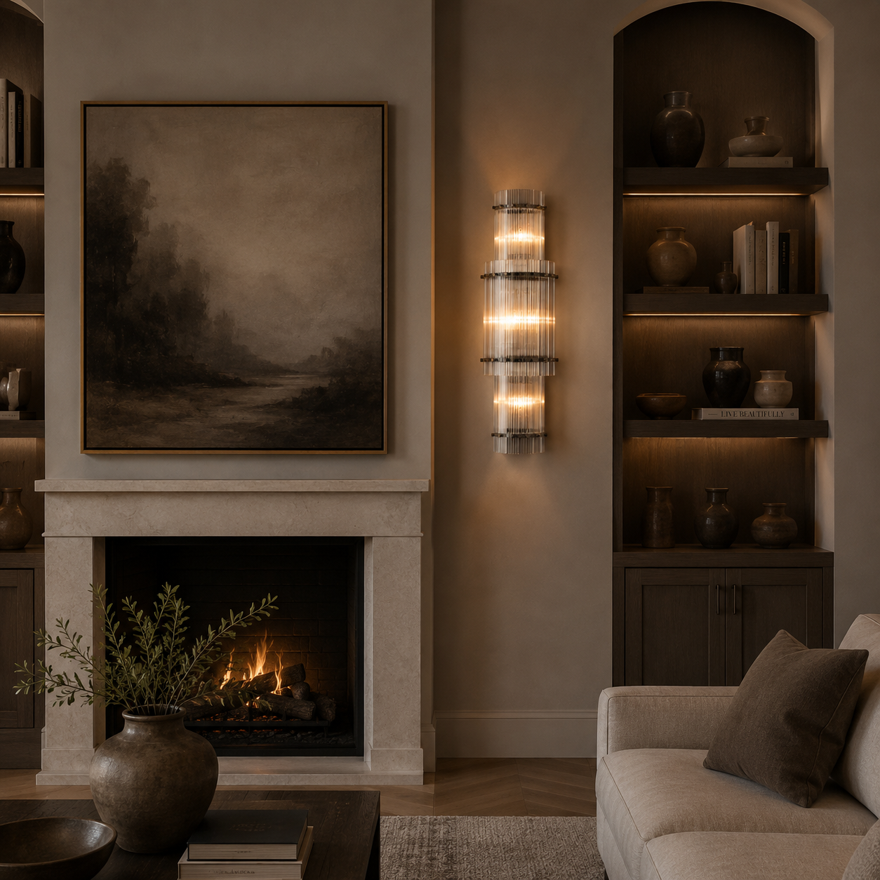 Sanish Marco Glass Grand Round Sconce