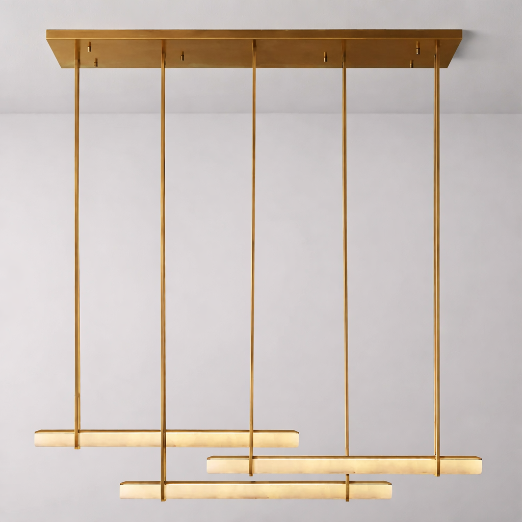 Audubond Alabaster Triple Bar Linear Chandelier