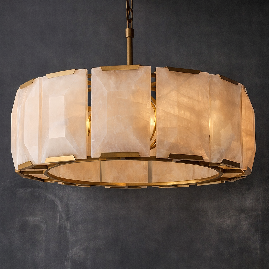 Harlowa Calcite Round Chandelier