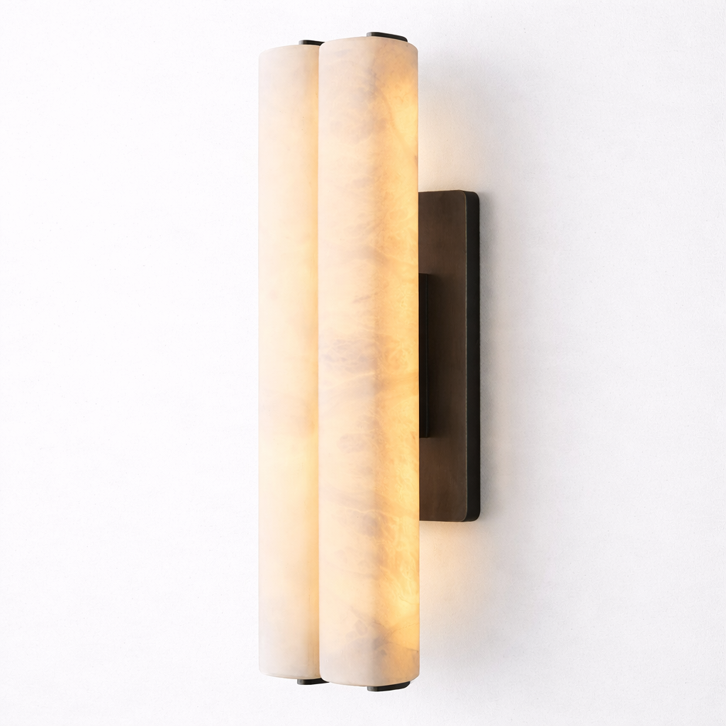 Audubond Alabaster Double Sconce