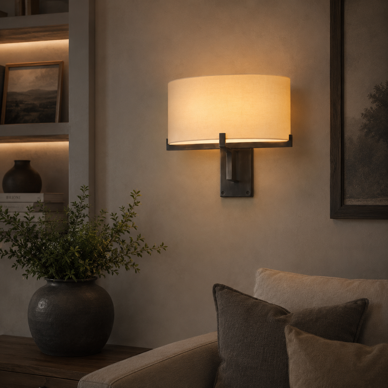 Pauillace Drum Shade Swing-Arm Sconce