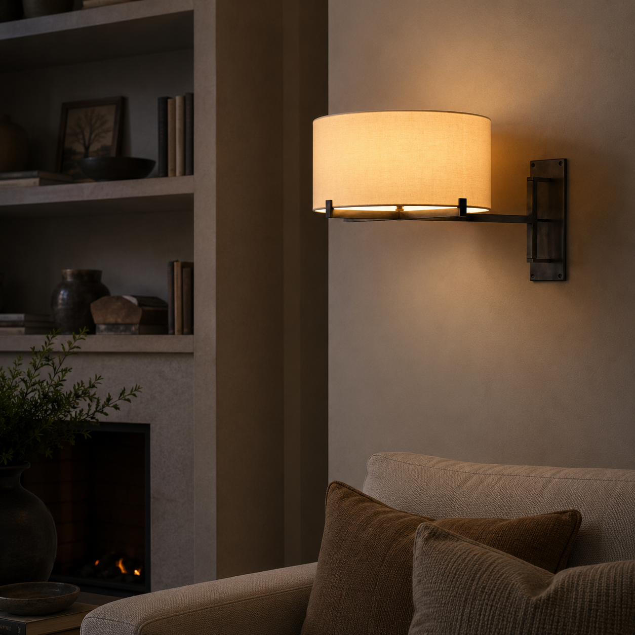 Pauillace Drum Shade Swing-Arm Sconce