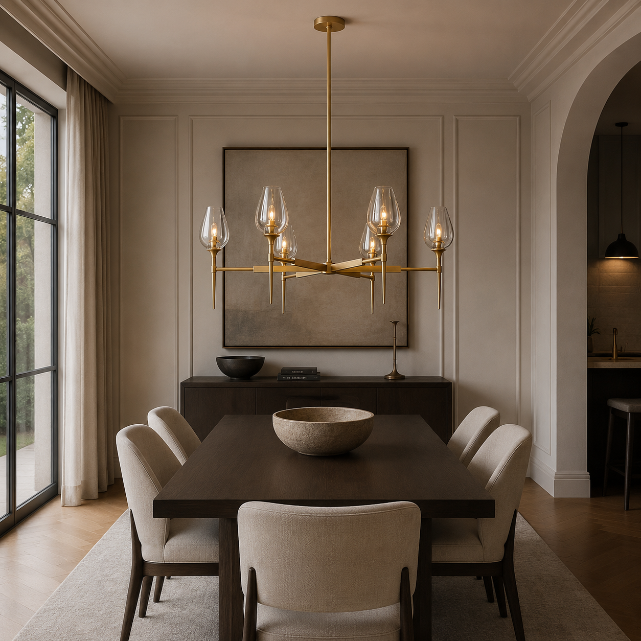 Tulip Glass Round Chandelier