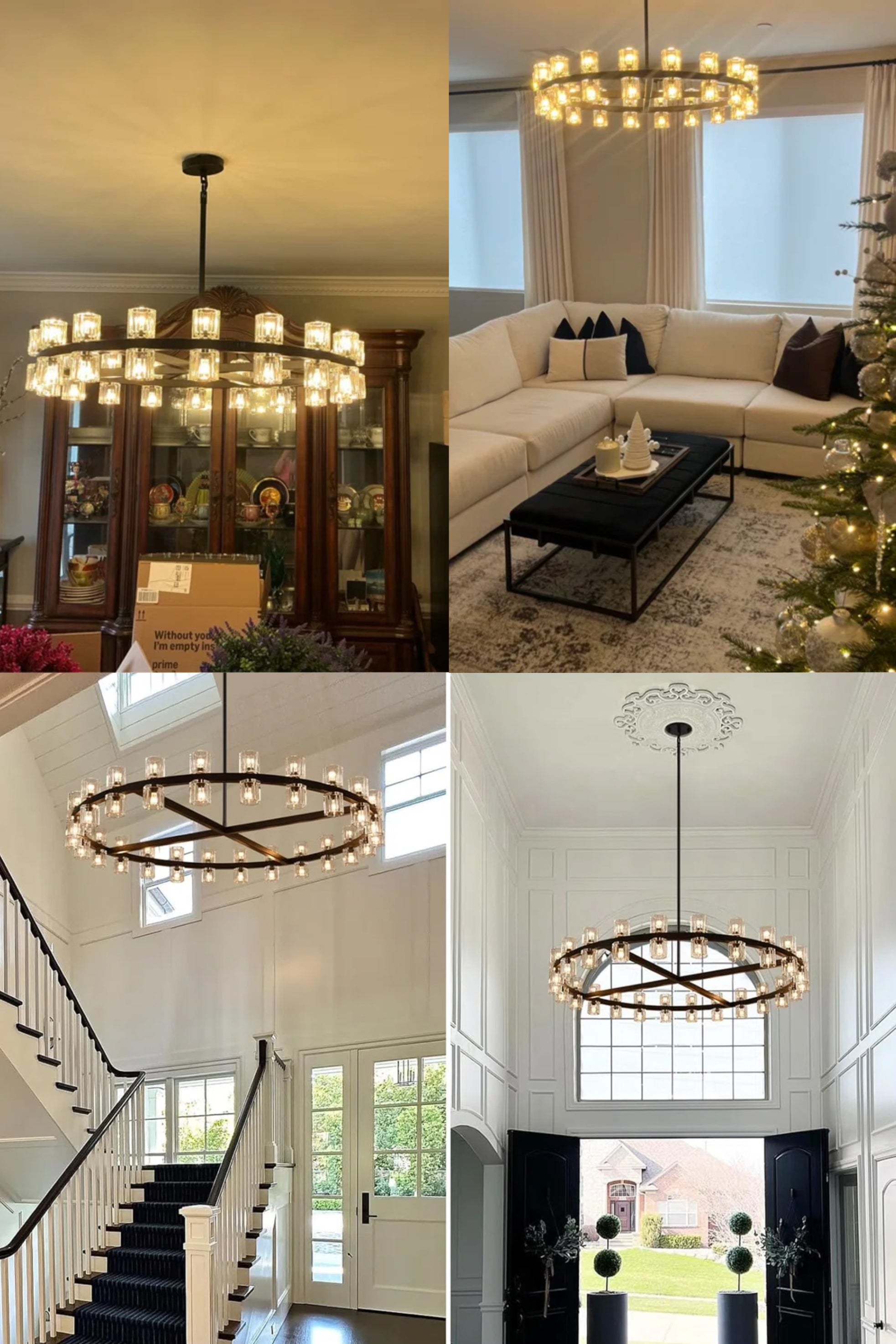 Arcachone LED Round Wagon Wheel Chandelier