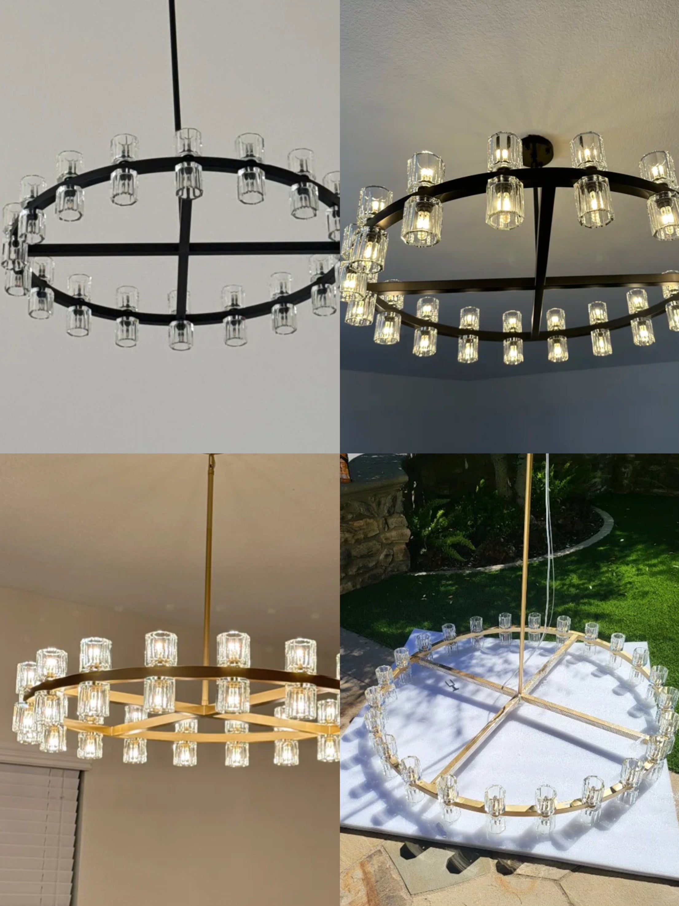 Arcachone LED Round Wagon Wheel Chandelier