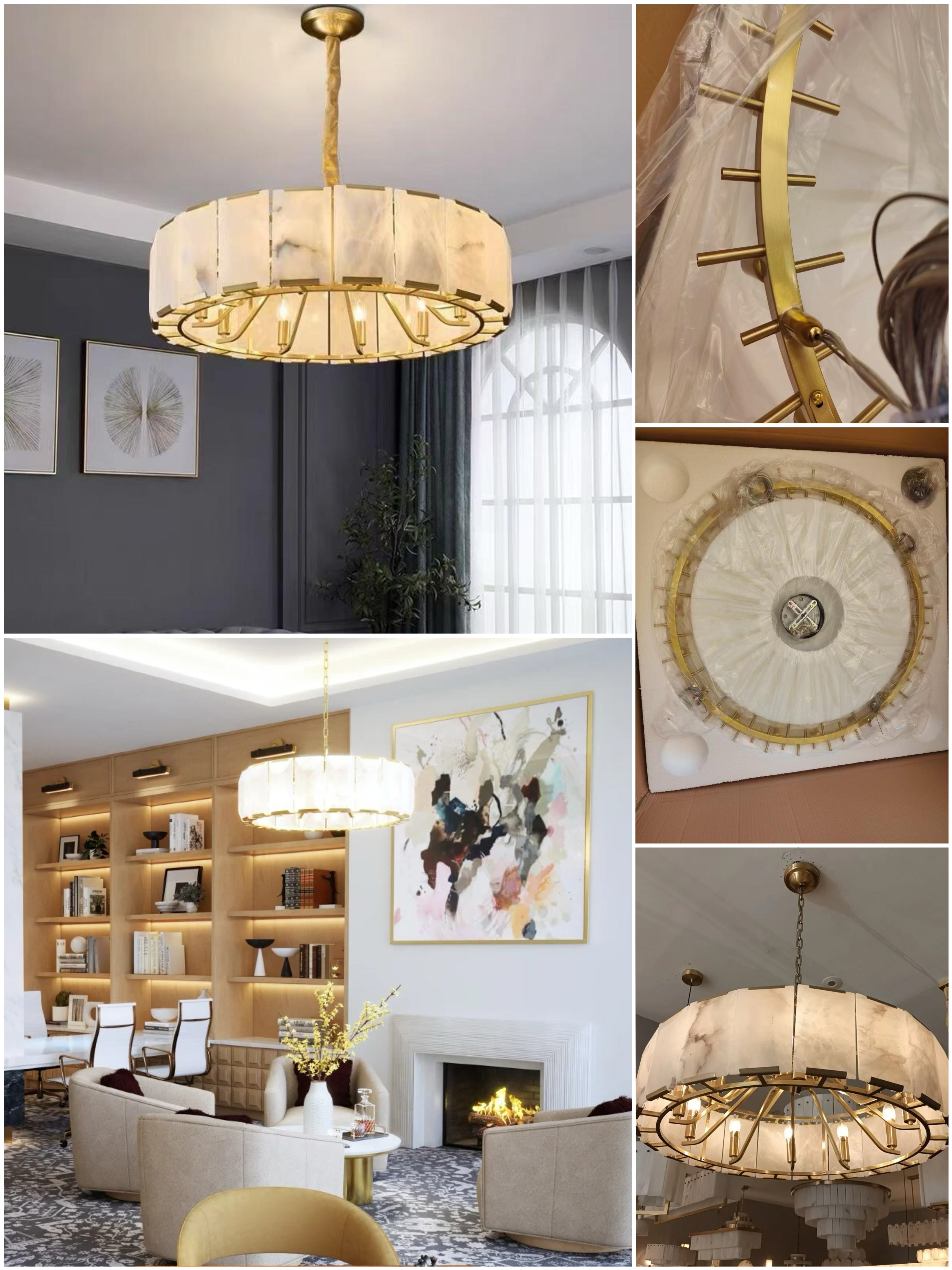 Harlowa Calcite Round Chandelier