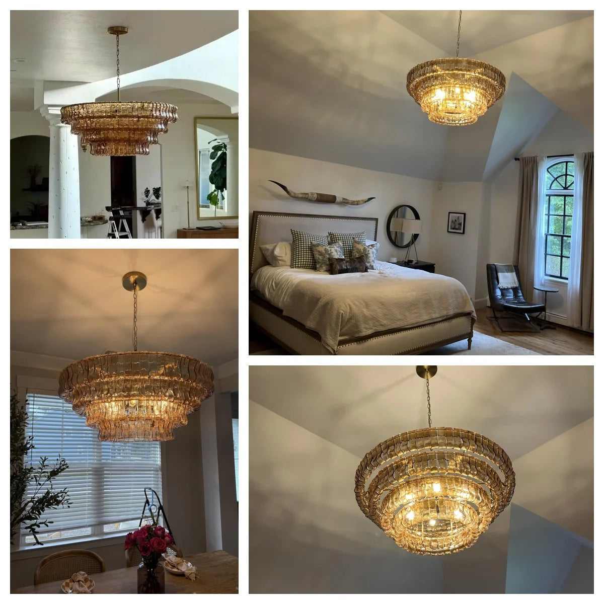 Ghiaccio Smoke Class Round Chandelier 24"36"48"60"