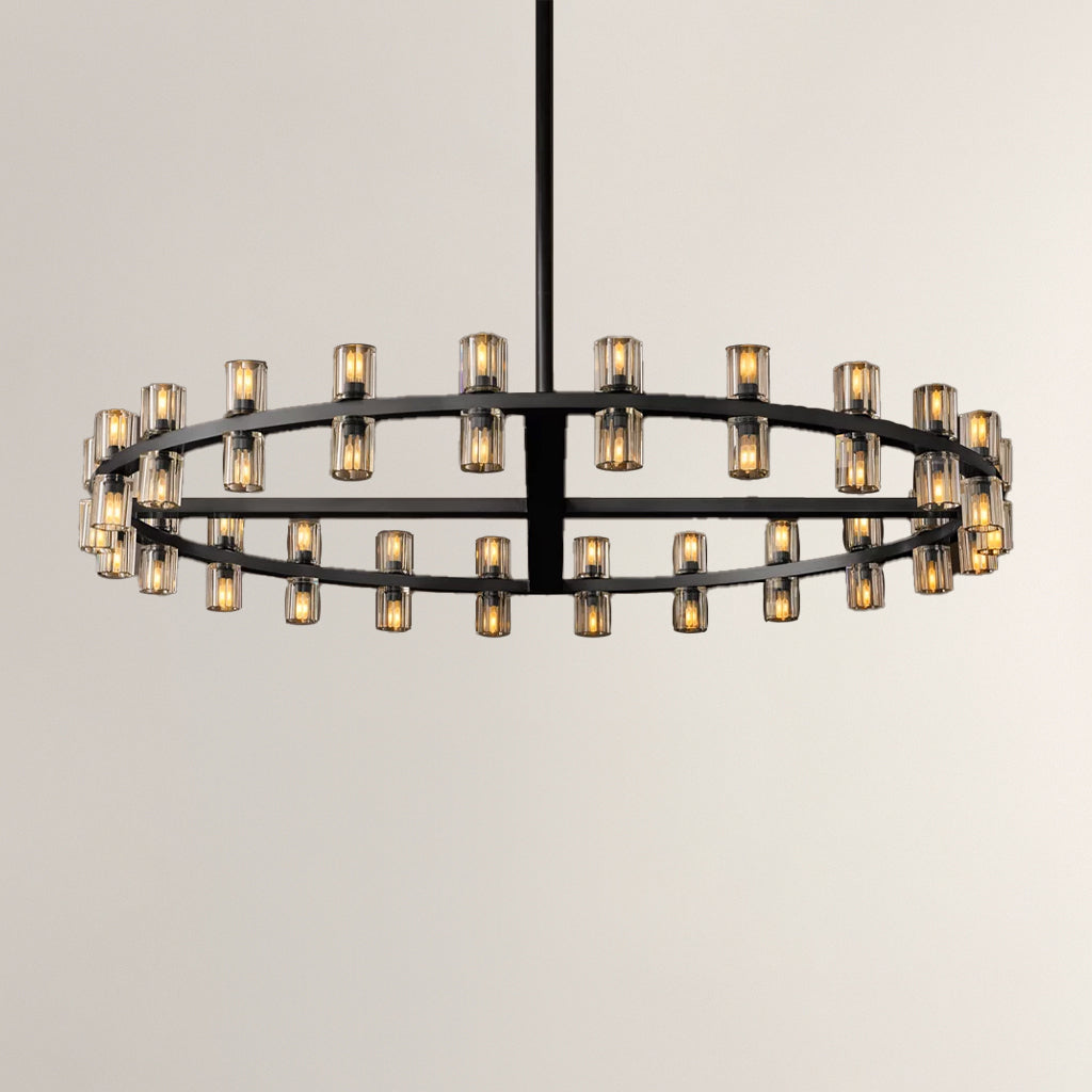 Arcachone LED Round Wagon Wheel Chandelier