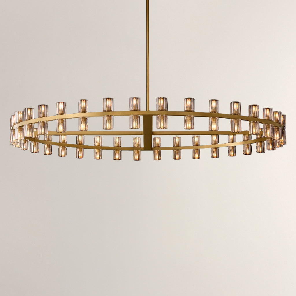 Arcachone LED Round Wagon Wheel Chandelier