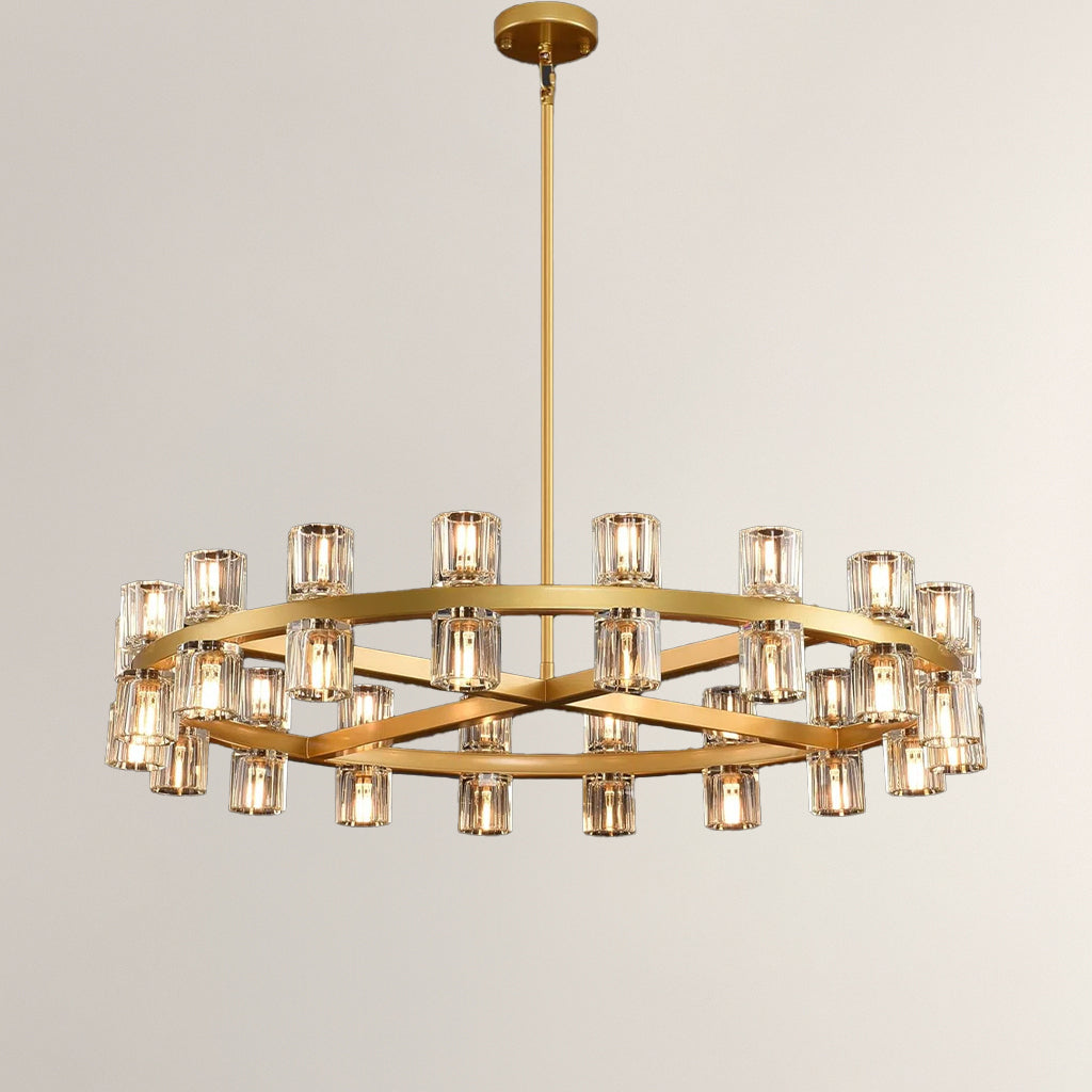 Arcachone LED Round Wagon Wheel Chandelier