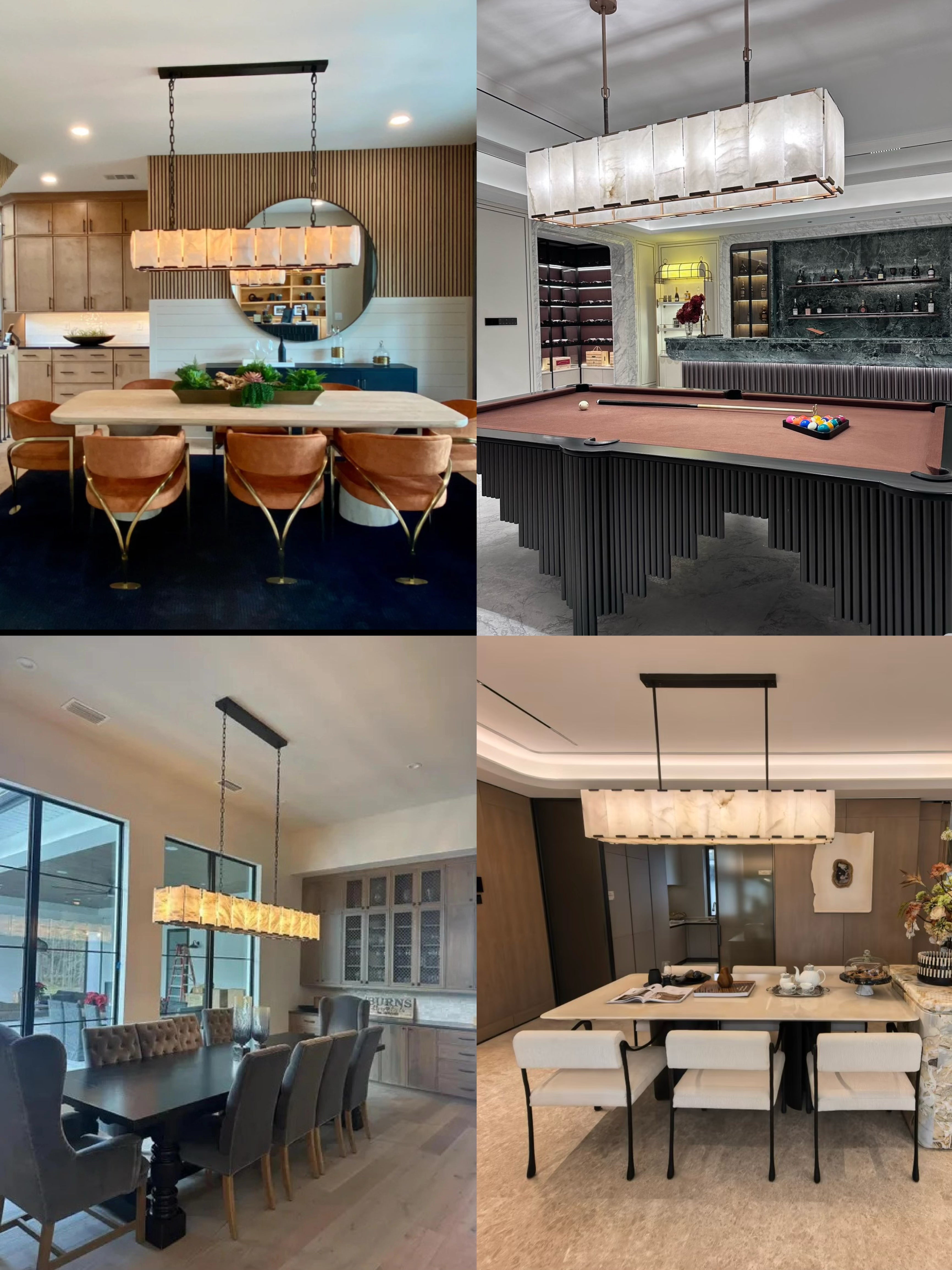 Harlowa Calcite Rectangular Chandelier