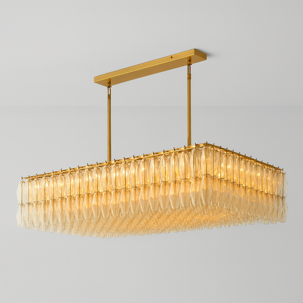Dhiara Clear Glass Rectangular Chandelier