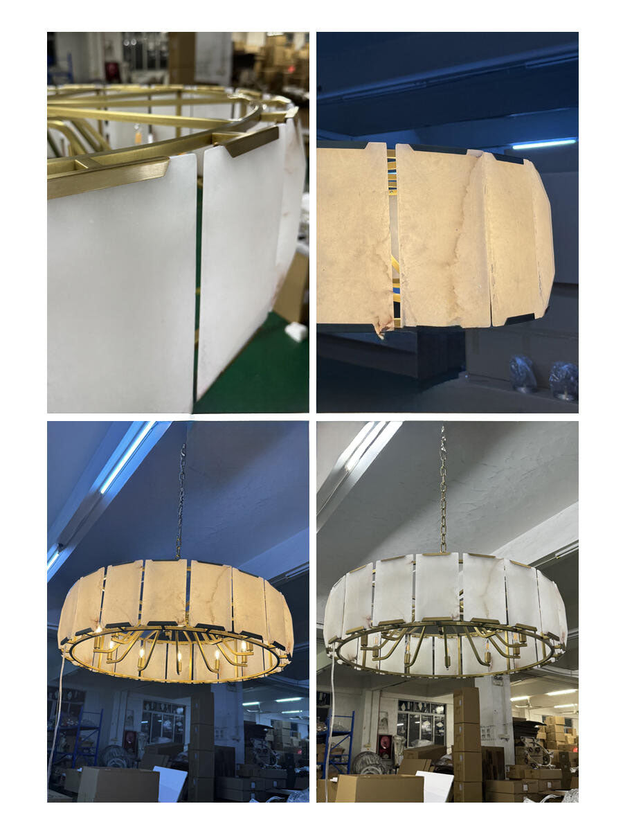 Harlowa Calcite Round Chandelier