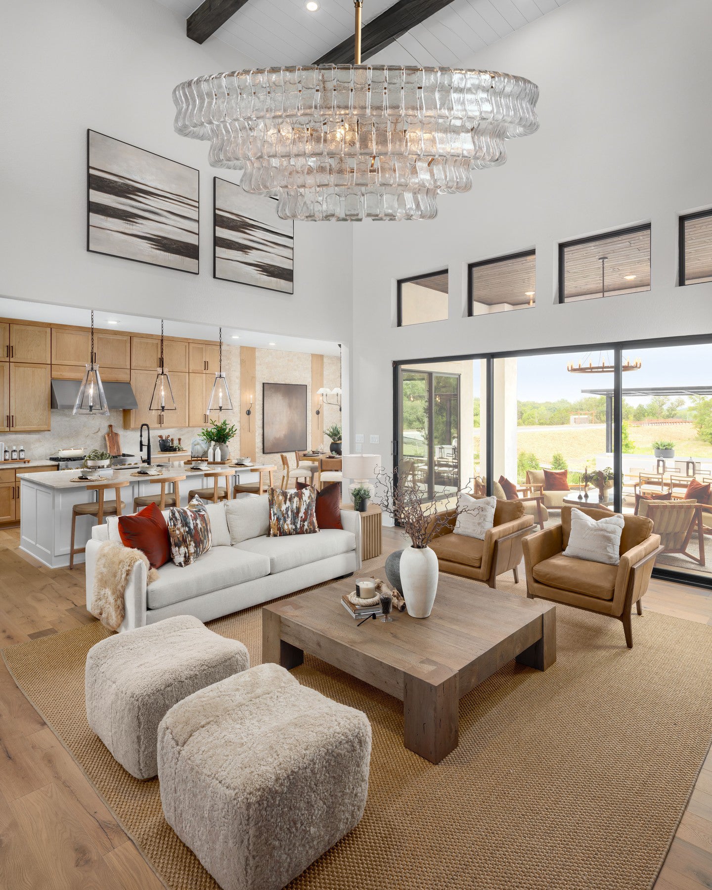 Ghiaccio Smoke Class Round Chandelier 24"36"48"60"