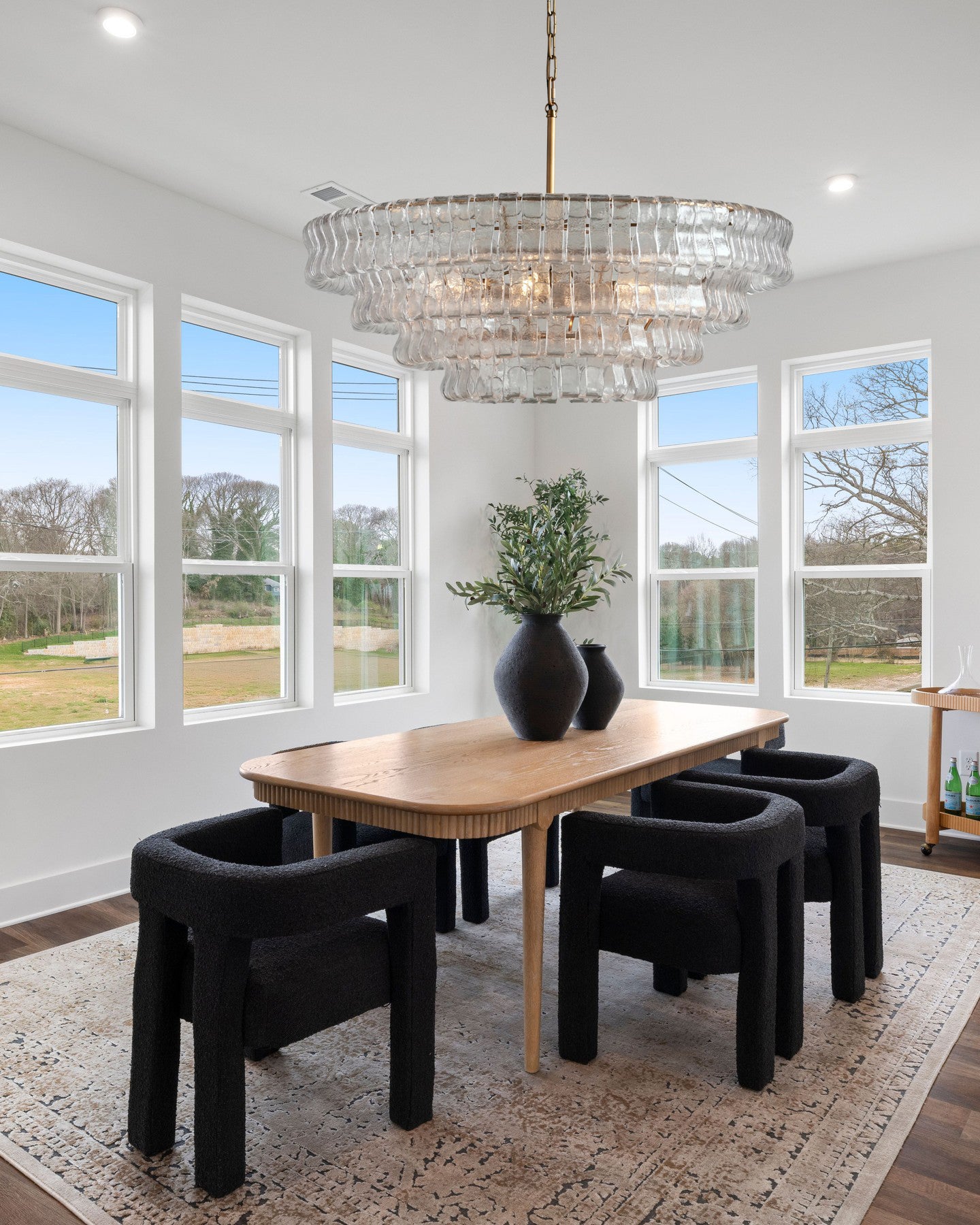 Ghiaccio Smoke Class Round Chandelier 24"36"48"60"