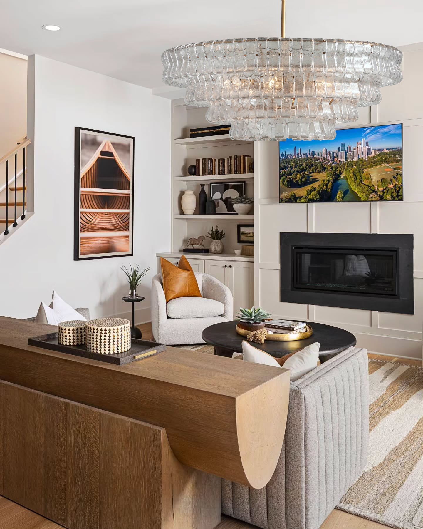 Ghiaccio Smoke Class Round Chandelier 24"36"48"60"