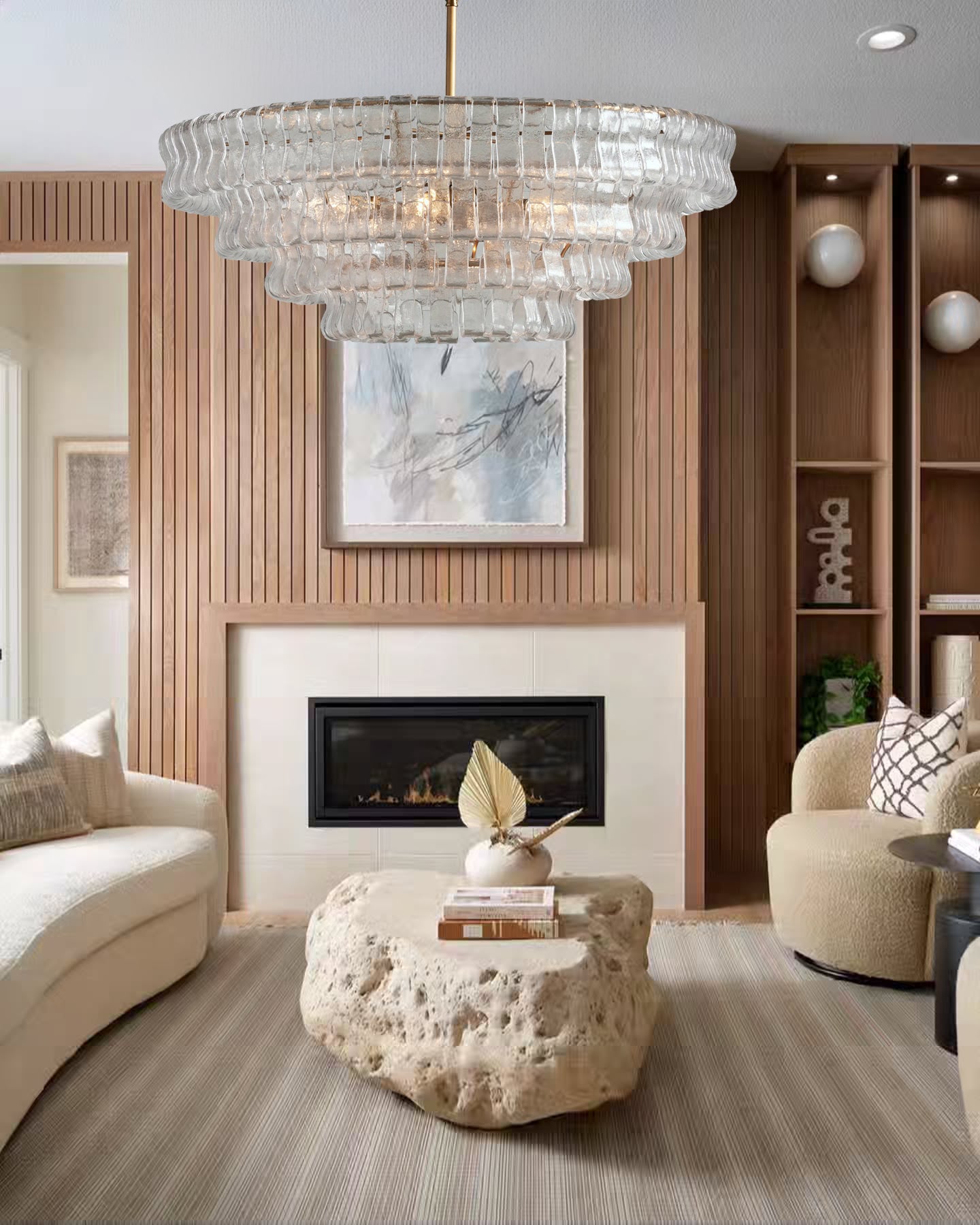 Ghiaccio Smoke Class Round Chandelier 24"36"48"60"