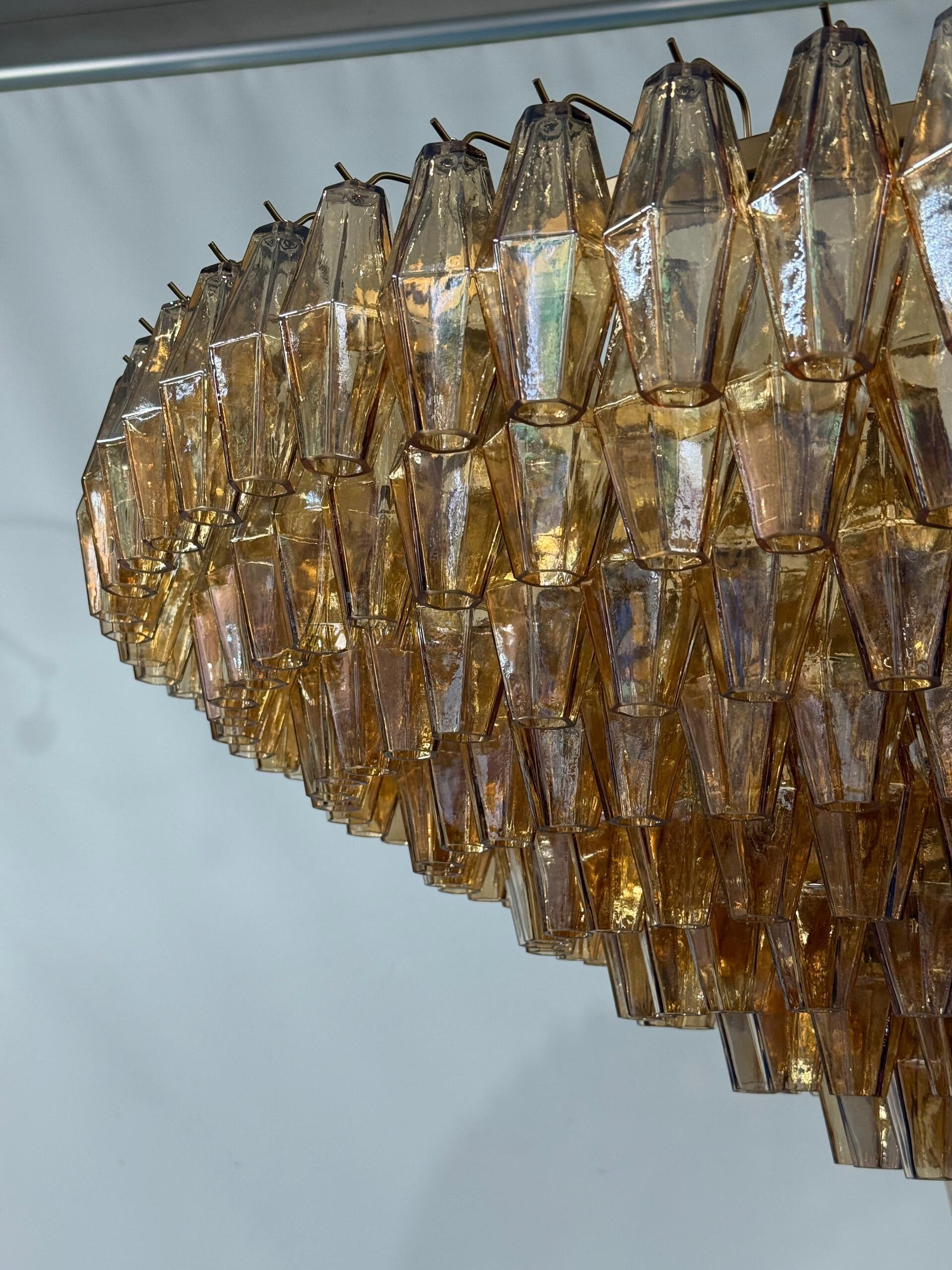 CHIARAD SMOKE GLASS TIERED ROUND CHANDELIER