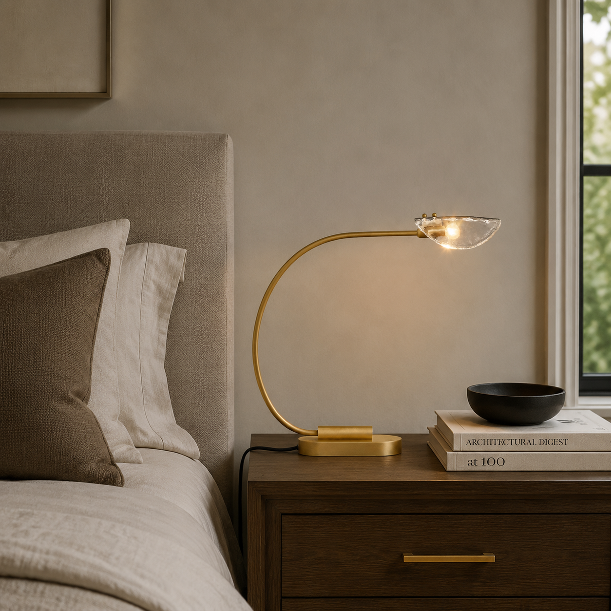 Shellish Clear/Smoke Glass Table Lamp