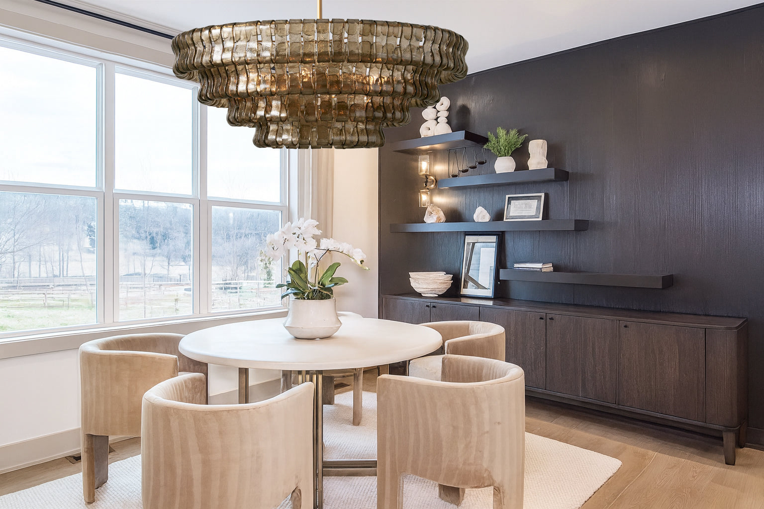 Ghiaccio Smoke Class Round Chandelier 24"36"48"60"