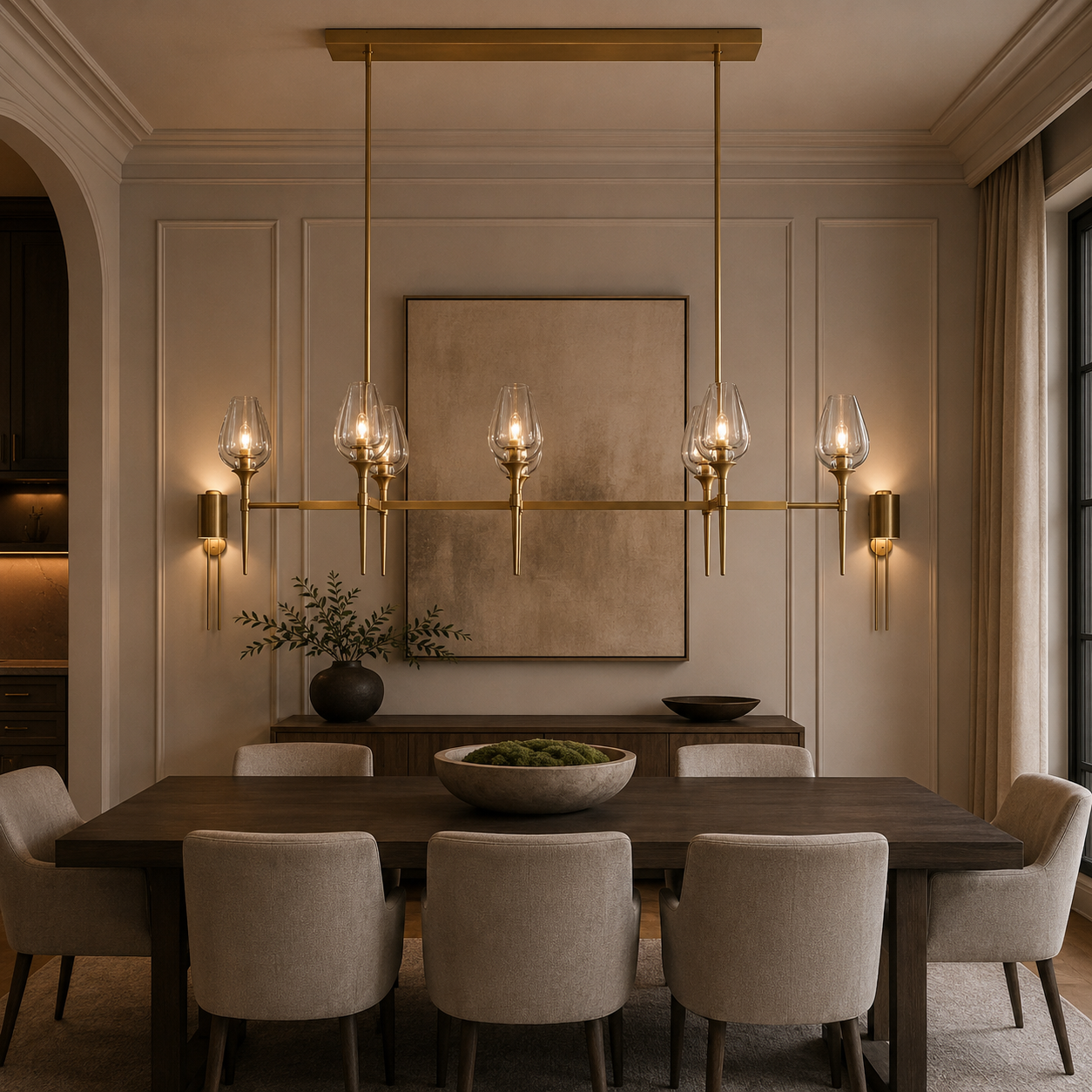 Tulip Glass Linear Chandelier