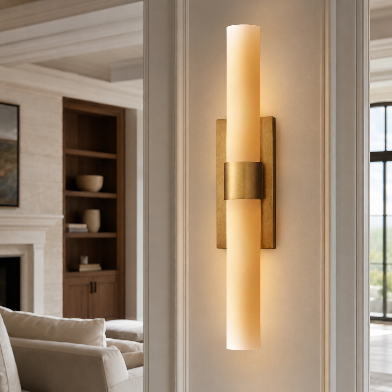 Lavellen Milk Glass Linear Sconce