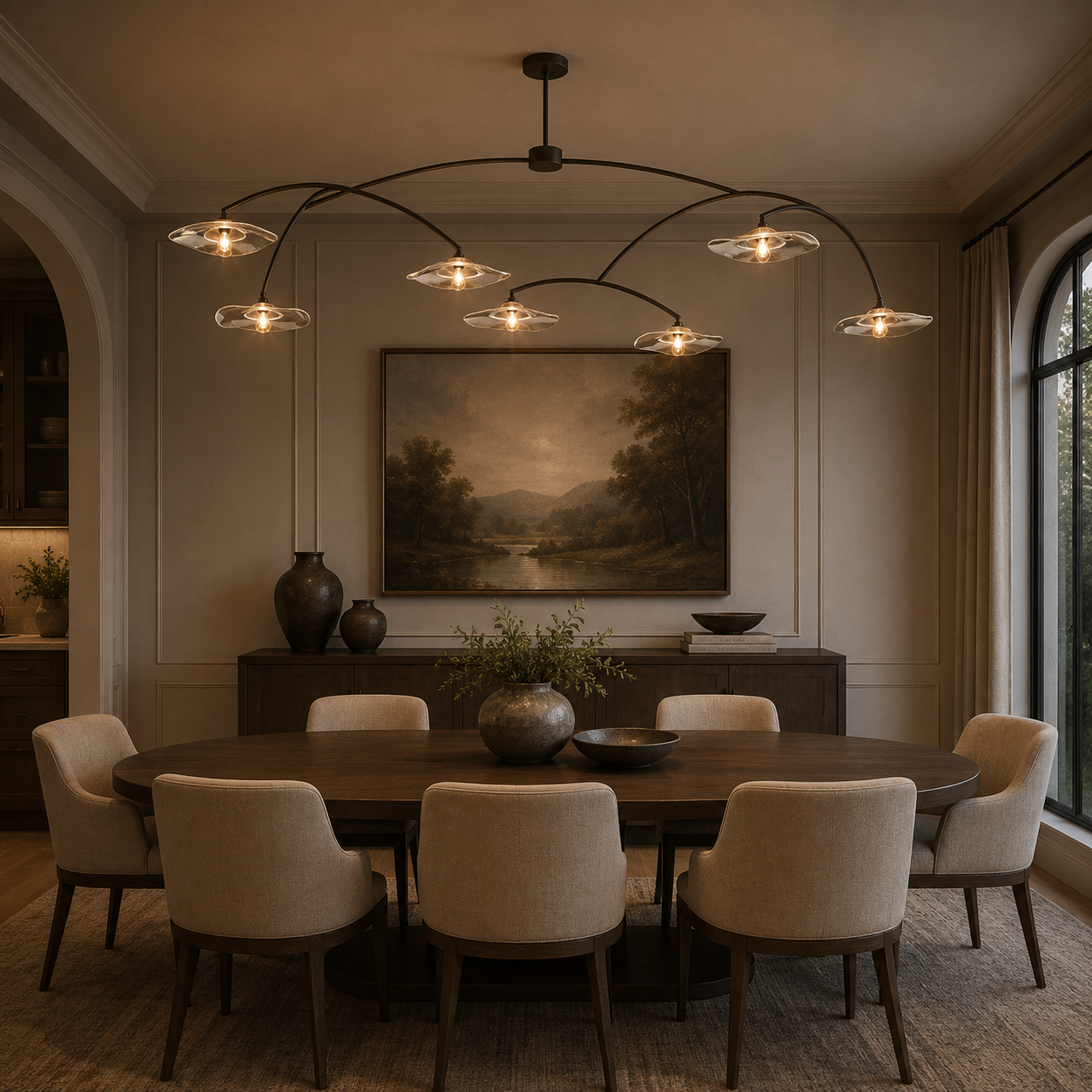 Lilly Clear Glass Round Chandelier