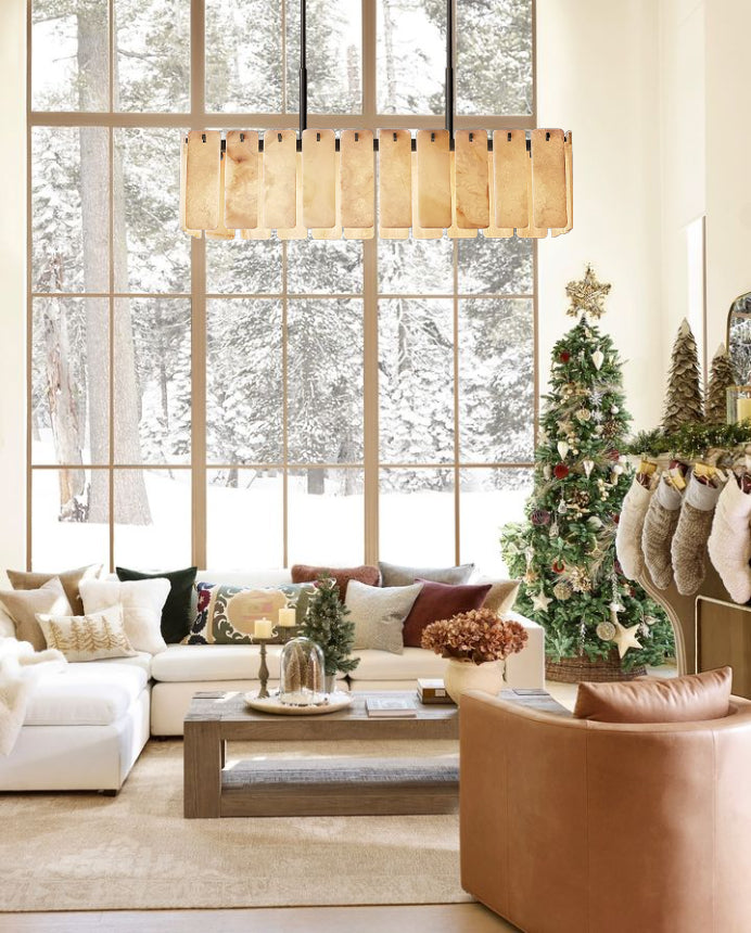 Calametta Onyx Rectangular Chandelier, Chandelier for Dining Room