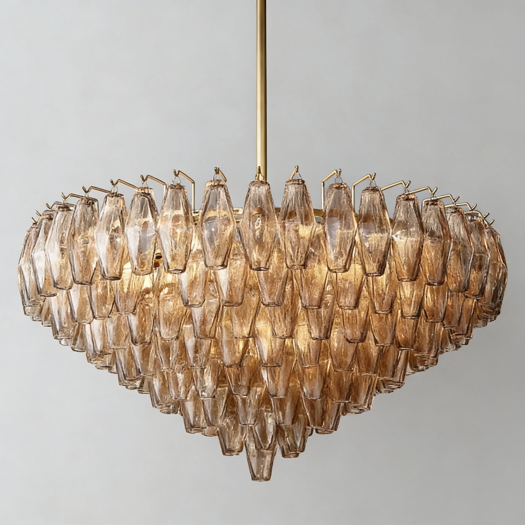 CHIARAD SMOKE GLASS TIERED ROUND CHANDELIER