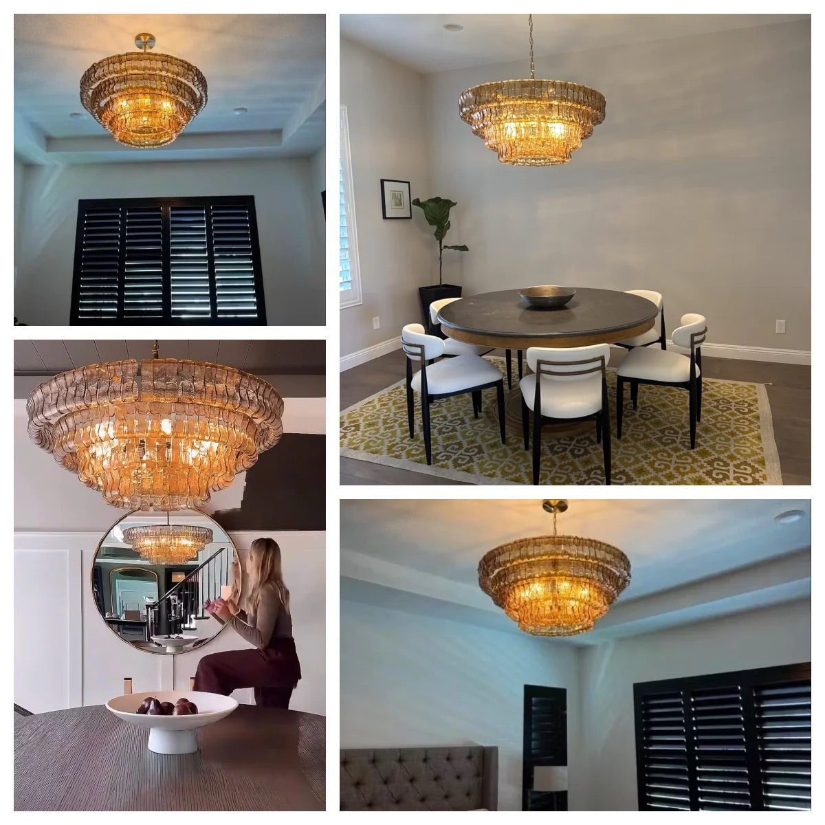 Ghiaccio Smoke Class Round Chandelier 24"36"48"60"