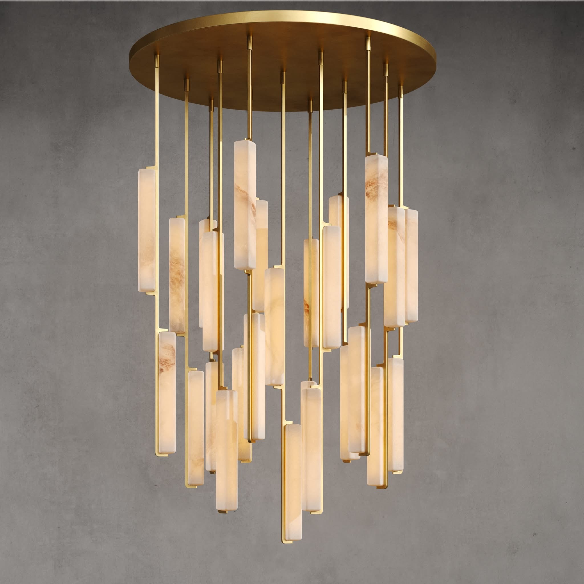 BUDUBON ALABASTER ROUND CHANDELIER