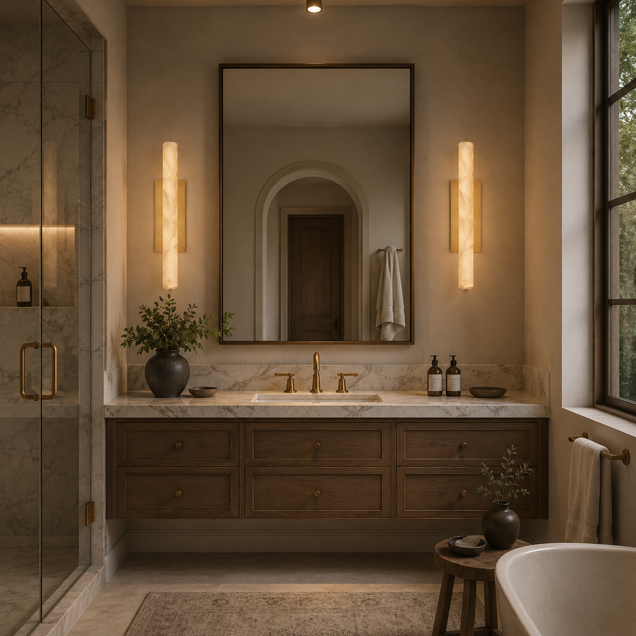 Audubond Marble Stone Single Sconce