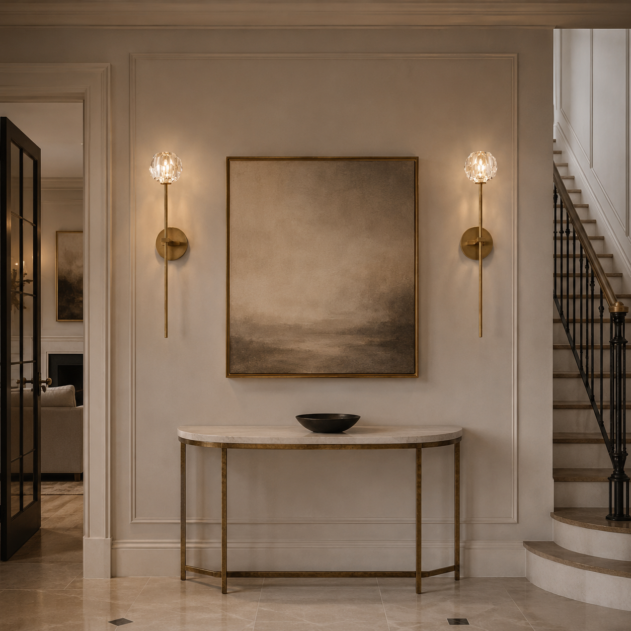 Boule Dee Cristal Smoke Glass Grand Sconce