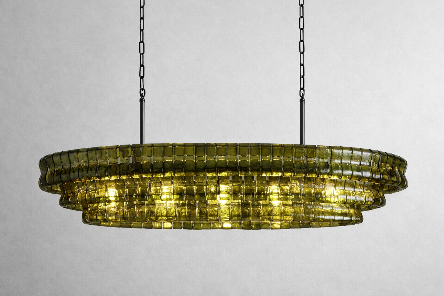 Ghiaccio Smoke Class Oval Chandelier 54"/ 65"