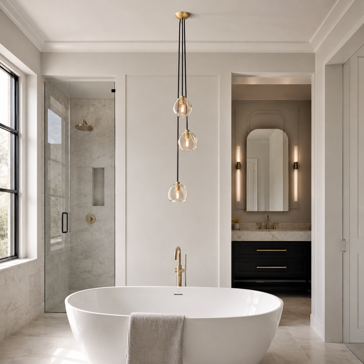 Bubbal Clear/Smoke Glass Cascade Pendant
