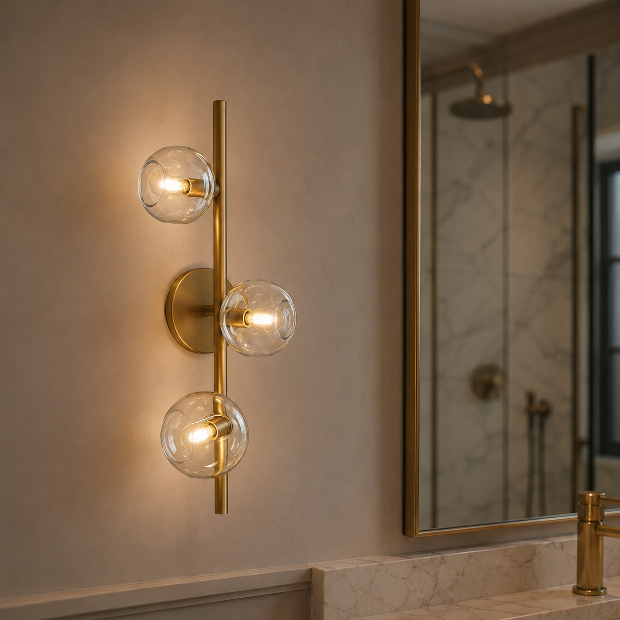 Bubbal Clear/Smoke Glass Cascade Sconce