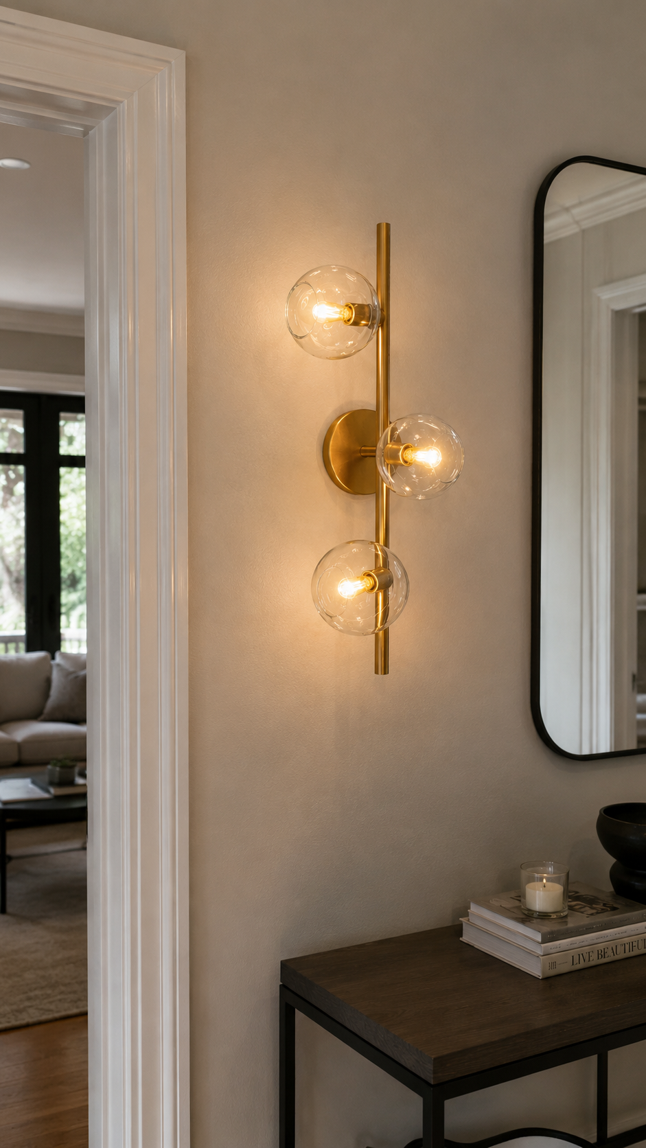 Bubbal Clear/Smoke Glass Cascade Sconce