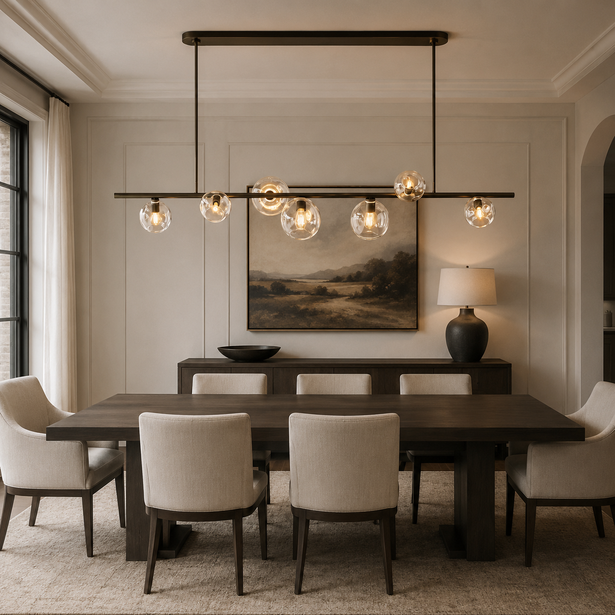Bubbal Clear Glass Linear Chandelier
