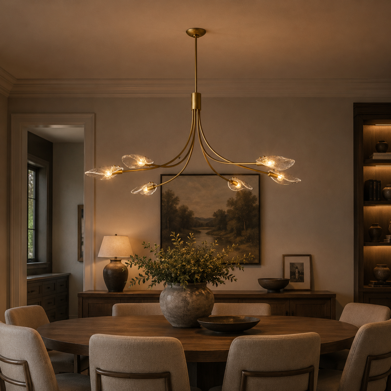 Shellish Clear Glass Linear Chandelier