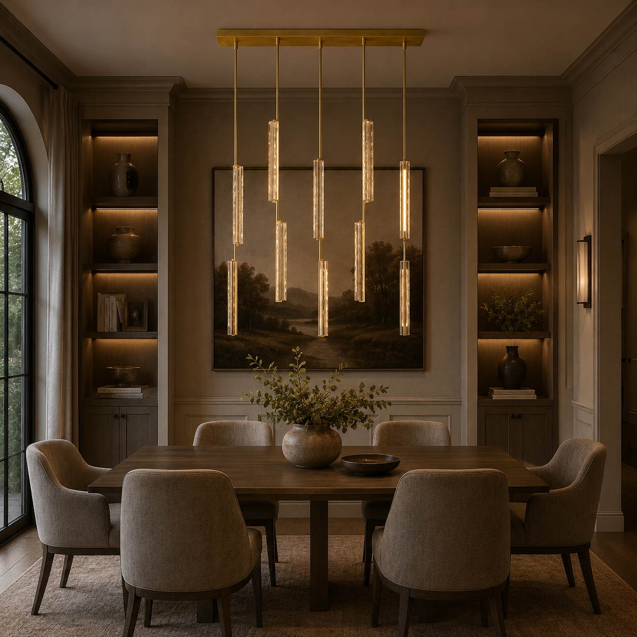 Audubond Crystal Linear Chandelier