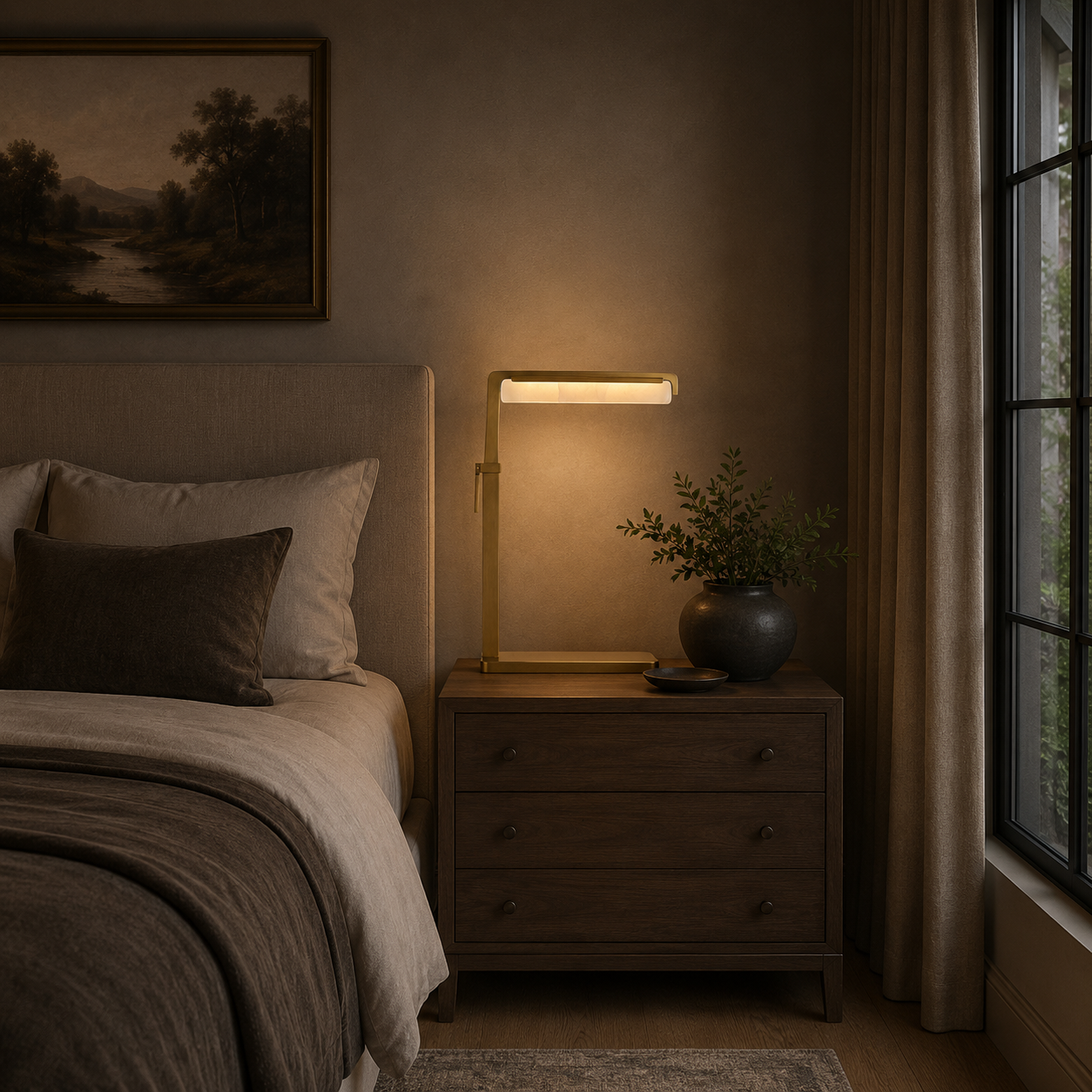 Audubond Alabaster Task Table Lamp