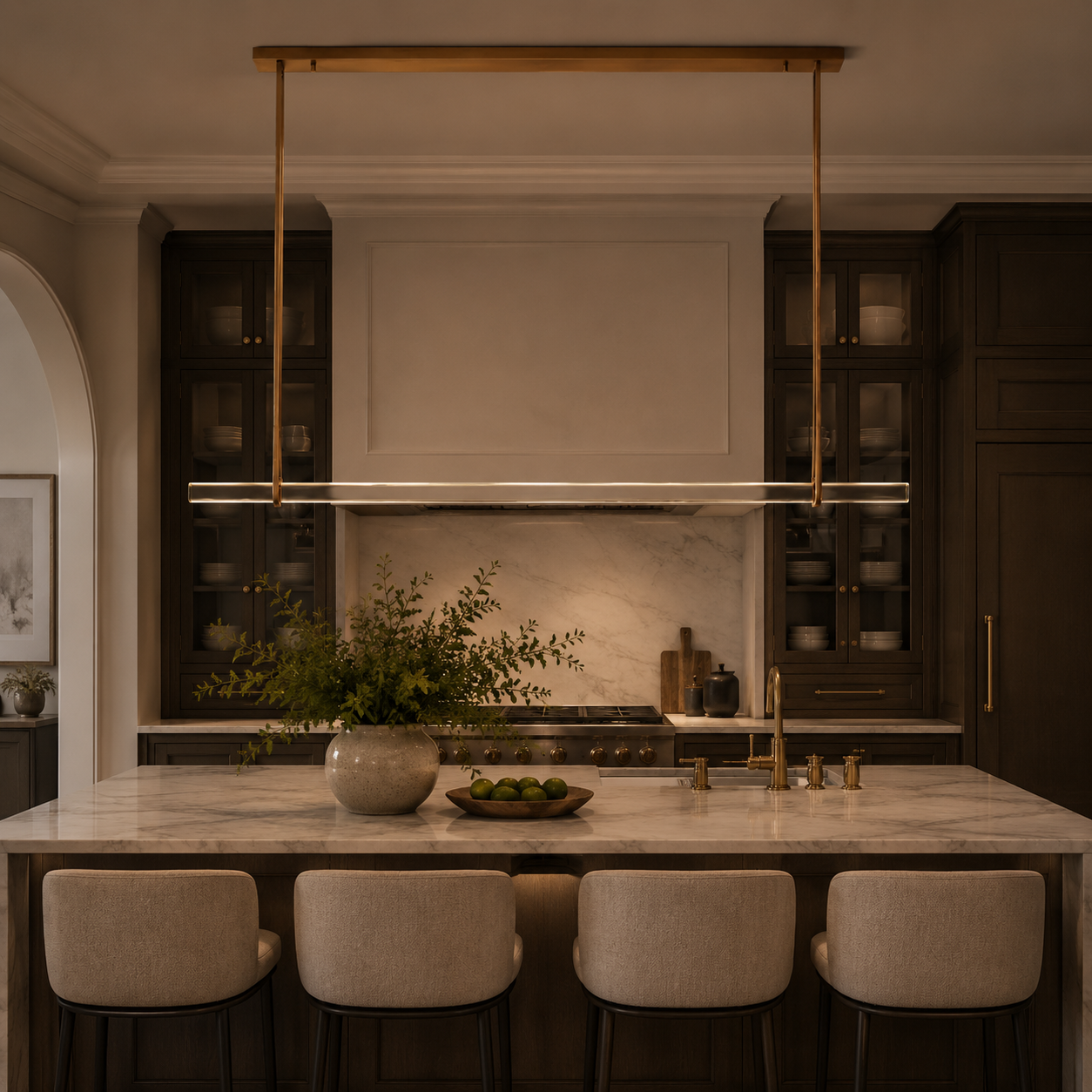 Audubond Crystal Single Bar Linear Chandelier