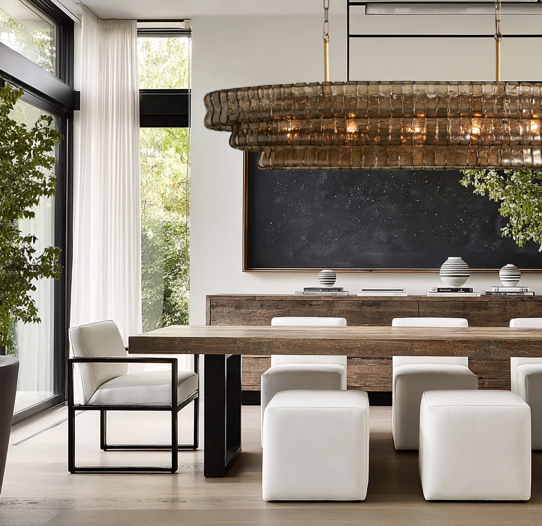 Ghiaccio Smoke Class Oval Chandelier 54"/ 65"